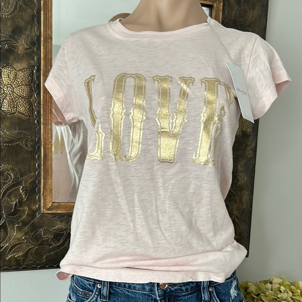 Zadig&voltaire LOVE T-shirt Pink /Gold -SM